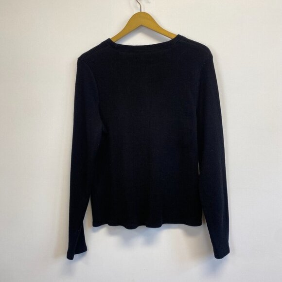 Madewell Black Ribbed Front Knot Top - Picture 9 of 10